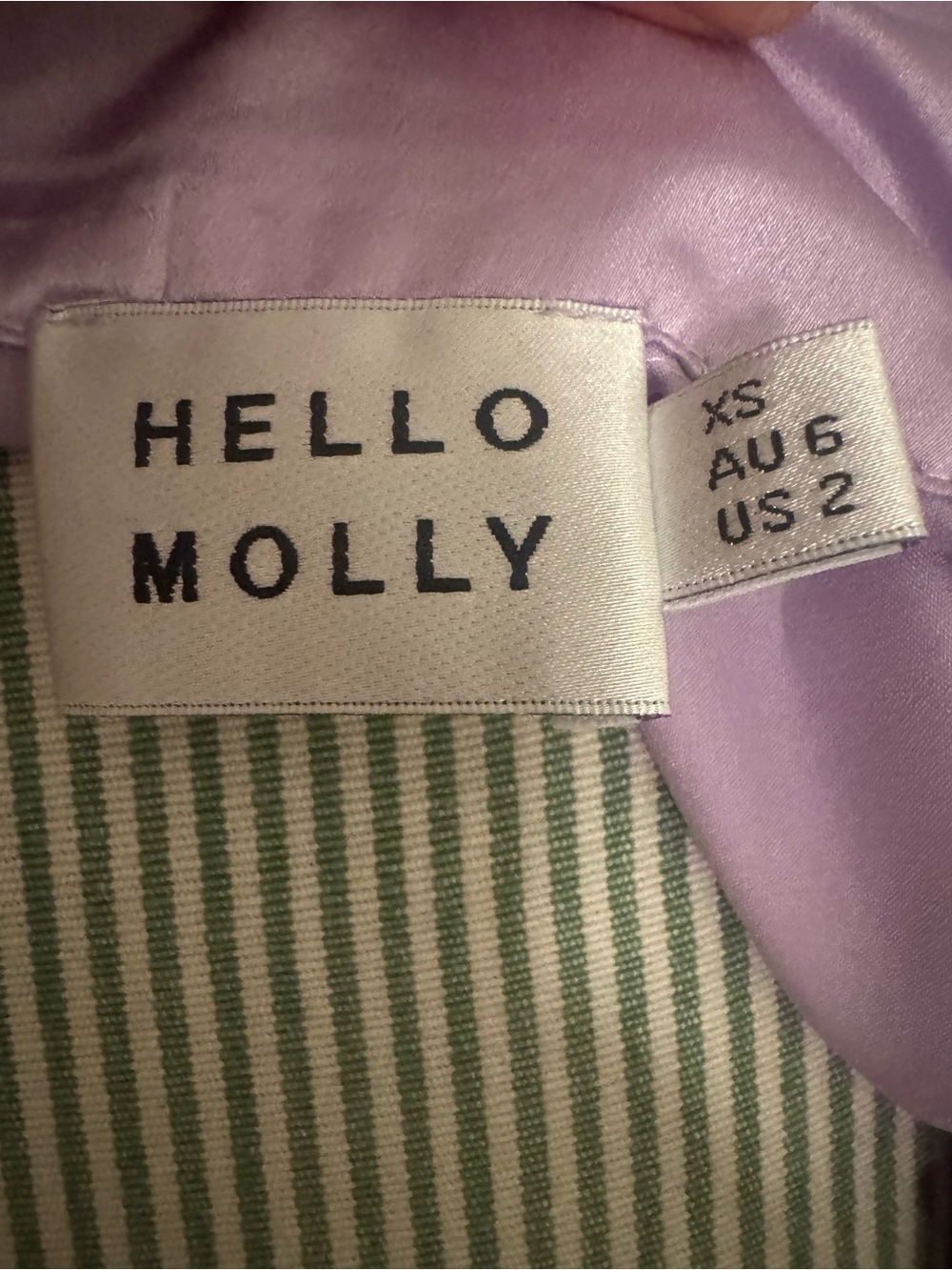 Hello Molly Lilac Satin Pajama Shirt — Size XS / US 2 - Picture 4 of 4